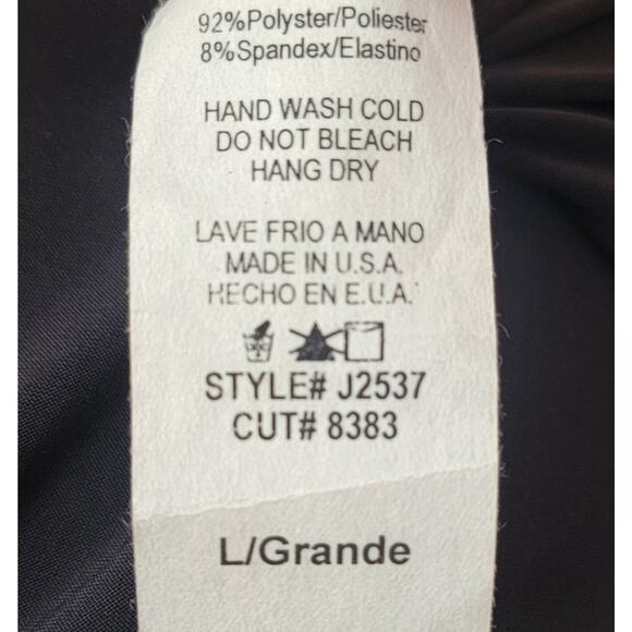 Vintage Uptown USA Black Cut‑Out One‑Piece Swimsuit Size L Made in USA Dramatic - Picture 16 of 16